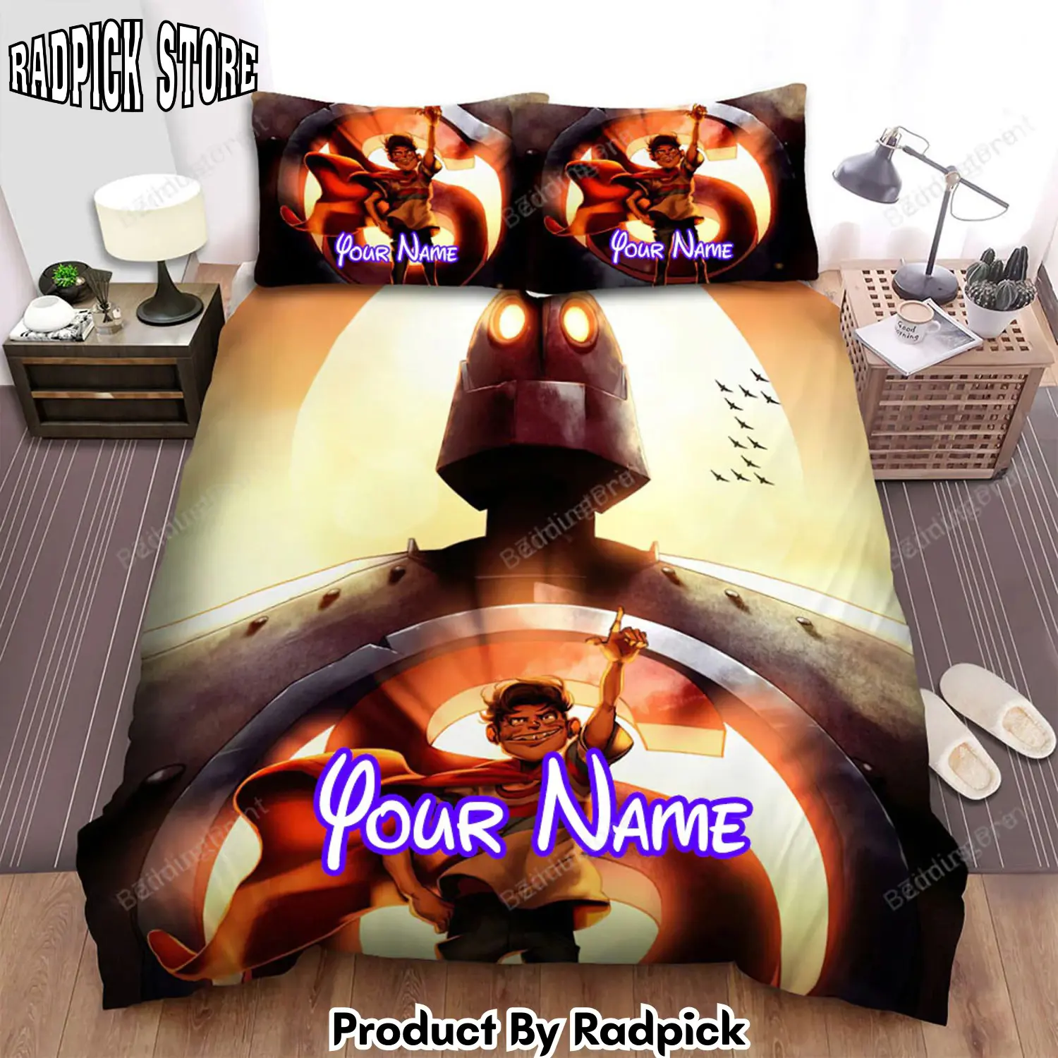 Radpick the iron giant super hero movie poster bed sheets duvet cover personalized name bedding sets rp3271183